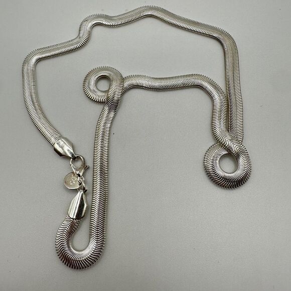 Jewelry - NWOT Silver plated, 19” snake bone chain, 7mm thick